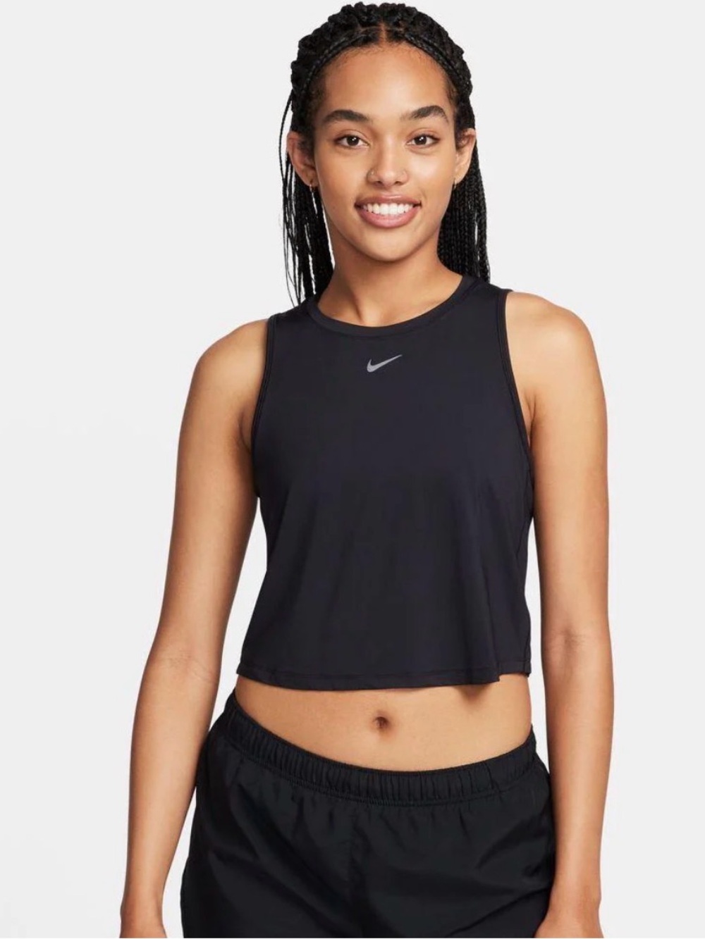 Nike Black Women's Crop Tank top dri-fit - Picture 2 of 12